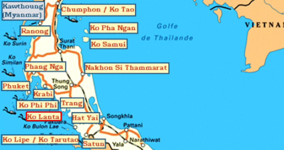 carte iles thailande - Whatside