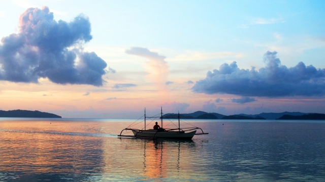 coucher soleil port barton philippines